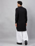 Men's Black Cotton Blend Pathani Suit Set